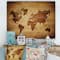 Designart - Ancient Map of The World VI - Vintage Print on Natural Pine Wood